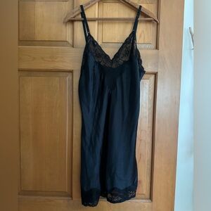 Black silk slip